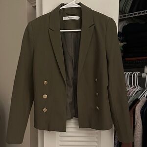 Vero Moda Olive Double-Breasted Blazer